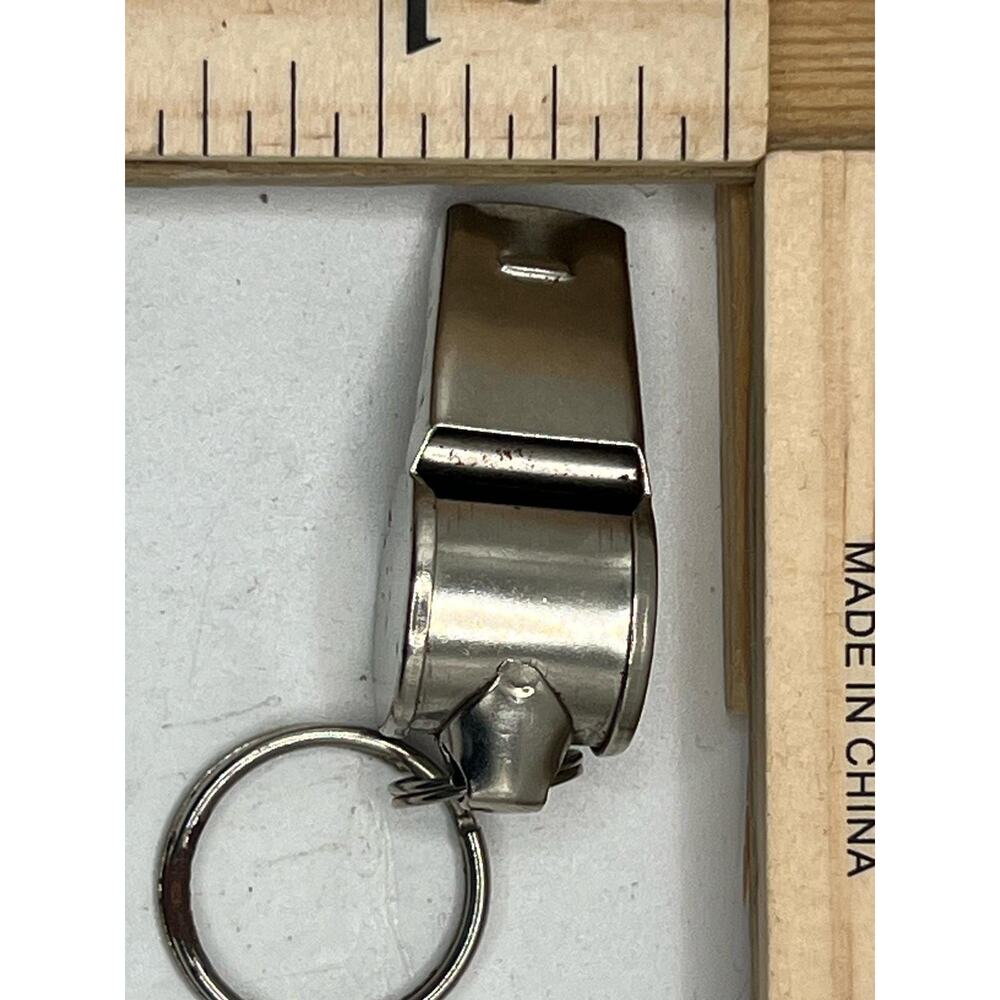 Metal Whistle Keychain Vintage Silver Tone Whistle Accessory Collectible Gift